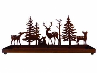 Rehlandschaft - Waldlandschaft | Kerzentablett | Edelrost